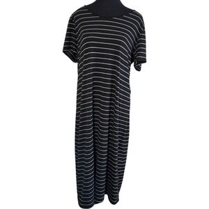 Just Love Black and Grey Striped Maxi Dress Size XL